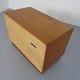 Small Teak Tambour Media Sideboard from Dyrlund, 1970s