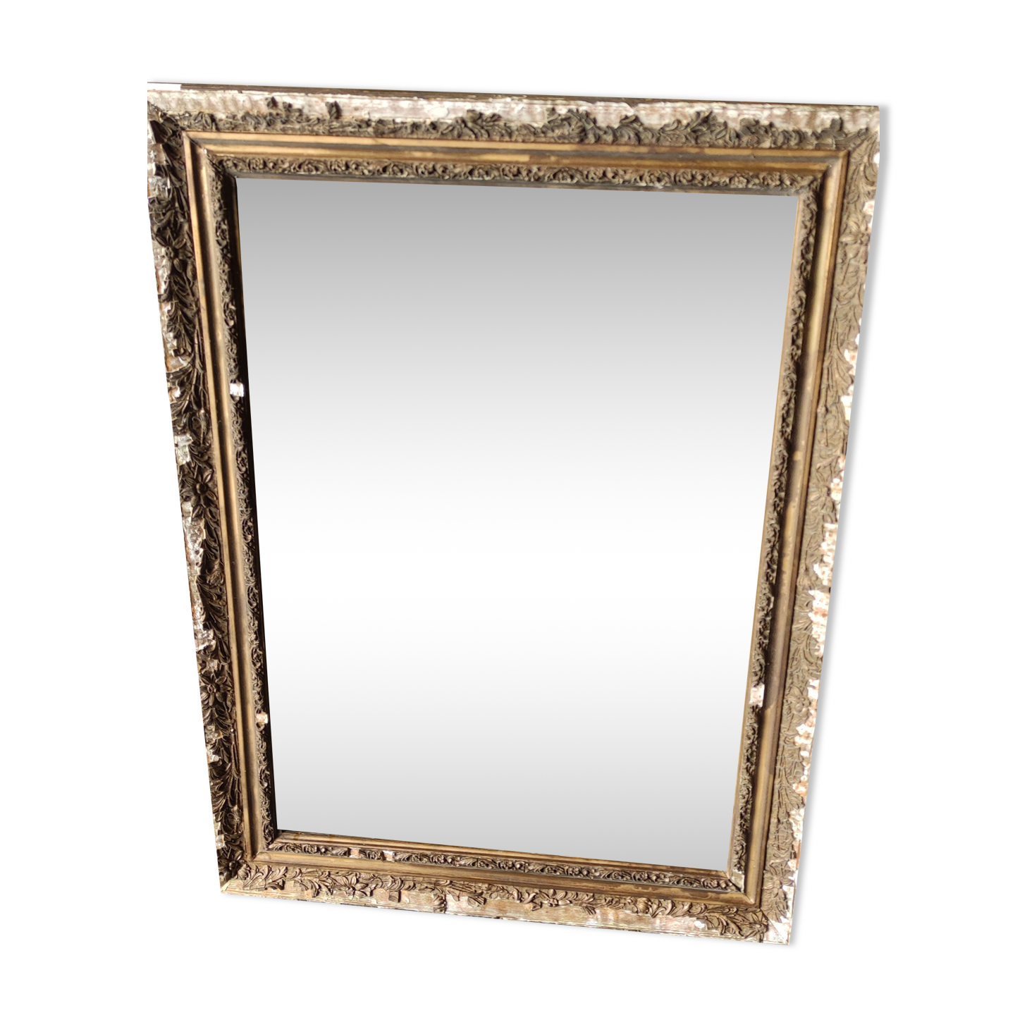 Old beveled mirror, faded castle decoration
