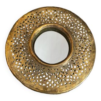 Syrian brass mirror