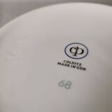 German Red Apple Print Porcelain Soup from Colditz GDR