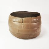 Patchwork leather pouf, Germany 1970s