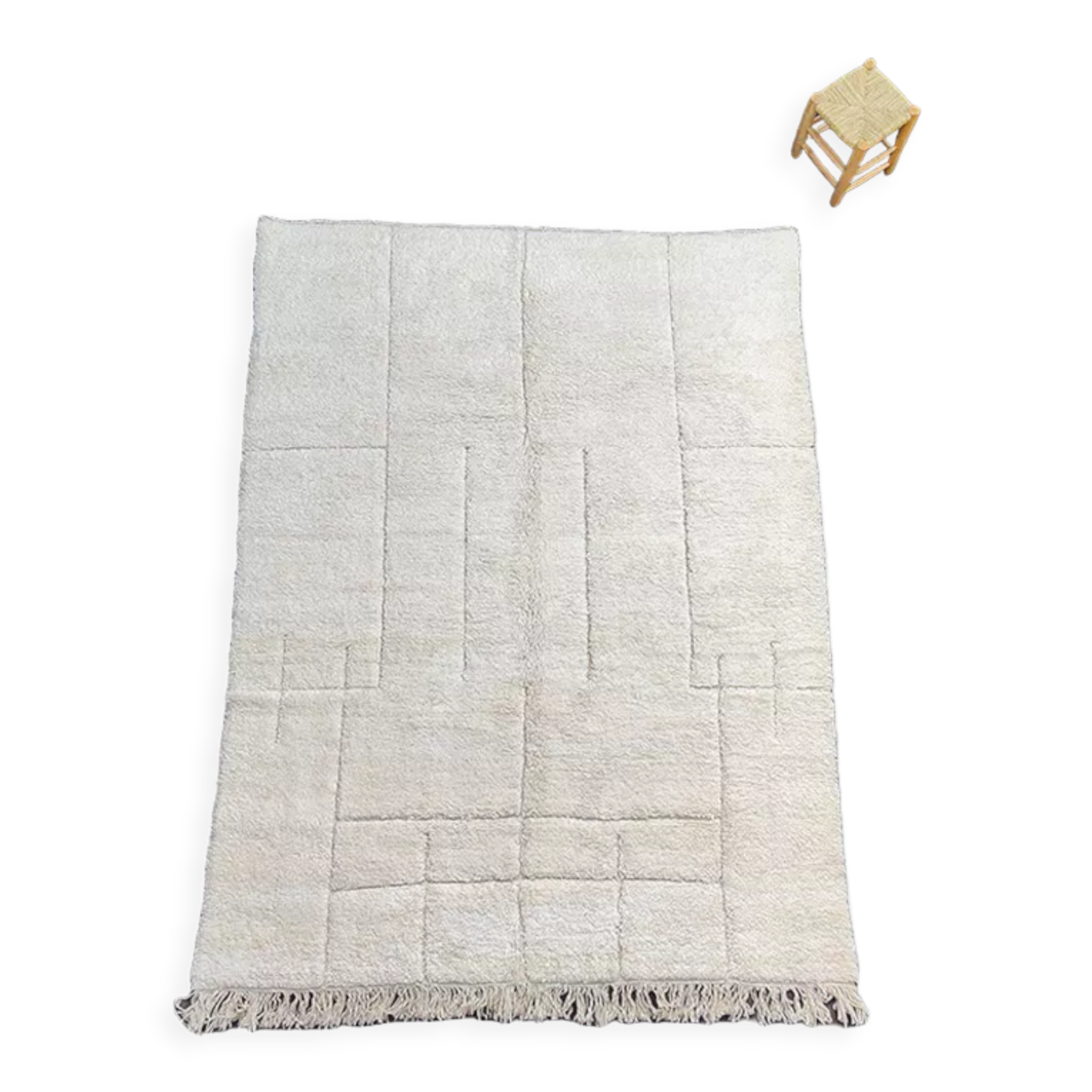Tapis berbère graphique blanc 215x300 cm