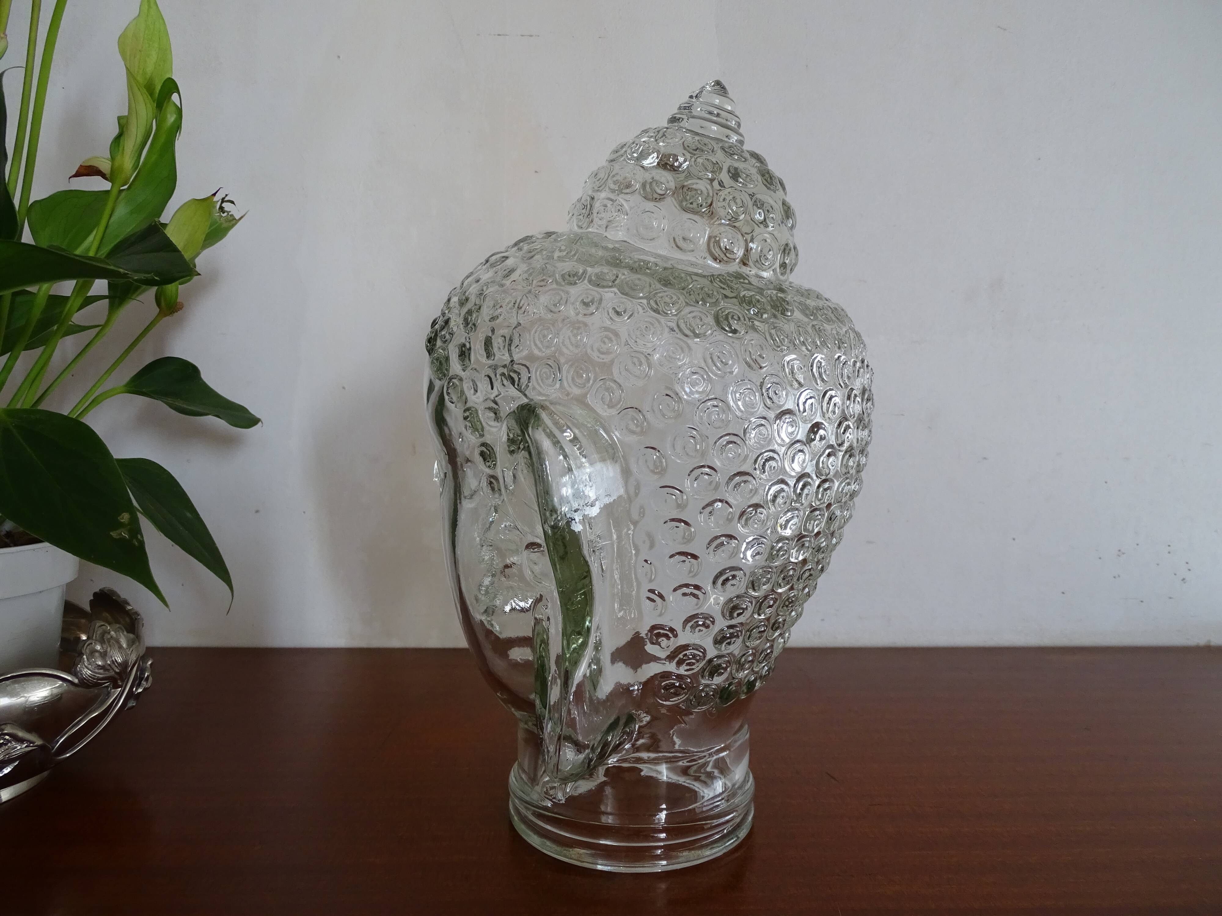 Old molded glass head - vintage blown glass - Object of curiosity