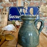 Stoneware pitcher signed Baudat