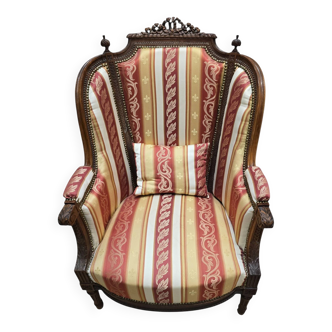 High-back bergère armchair in Louis XVI style