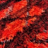 Swedish handmade wool - rya rug. estimated 1960s.