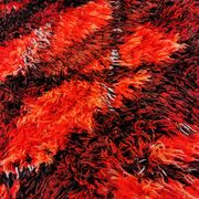 Swedish handmade wool - rya rug. estimated 1960s.