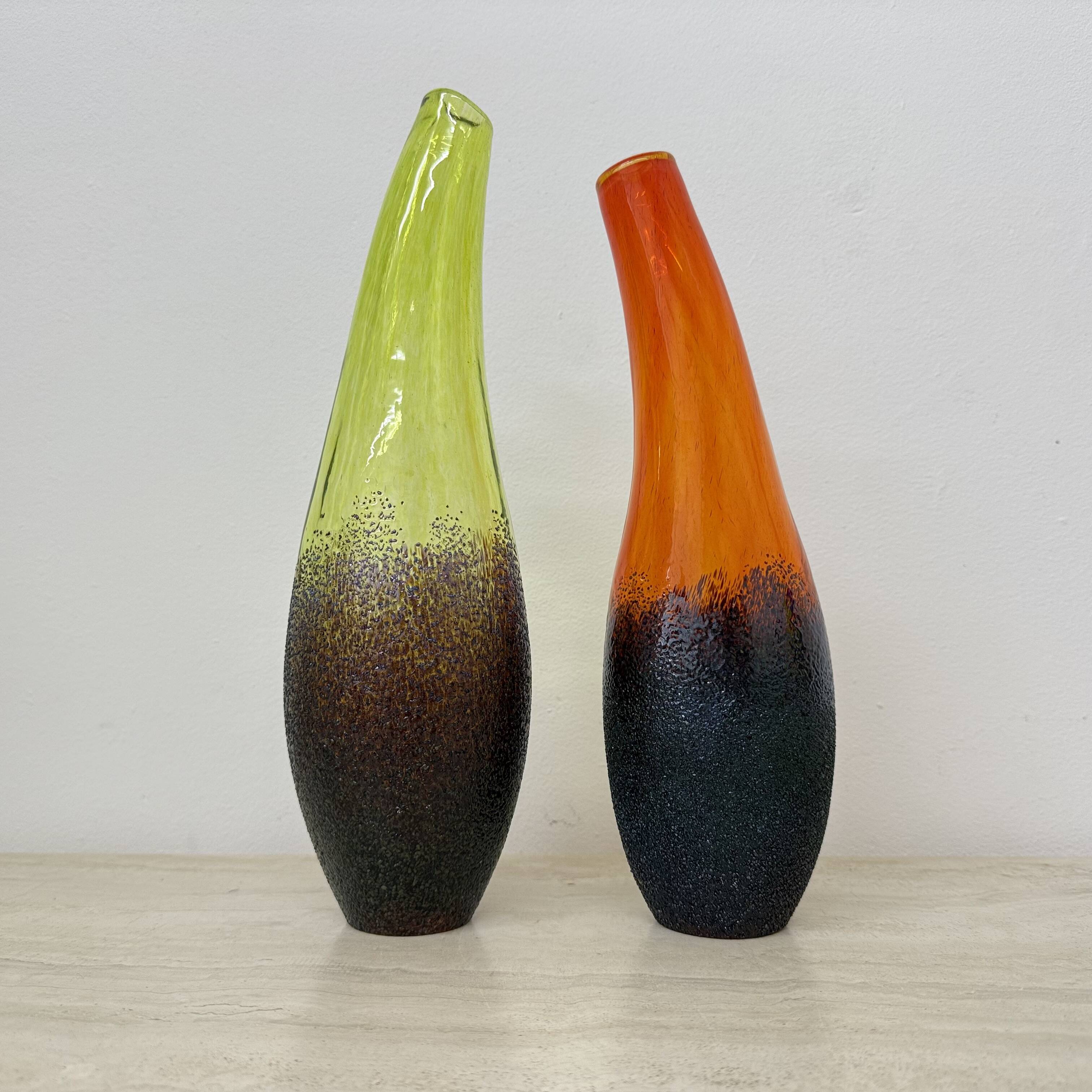 Set of 3 Monica Backstrom for Kosta boda Sweden Moonlanding vases