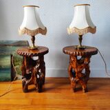 Pair of vintage 1960s brutalist side tables