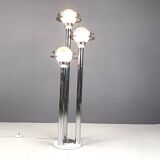 Lampadaire Space Age chromé et verre, années 1970