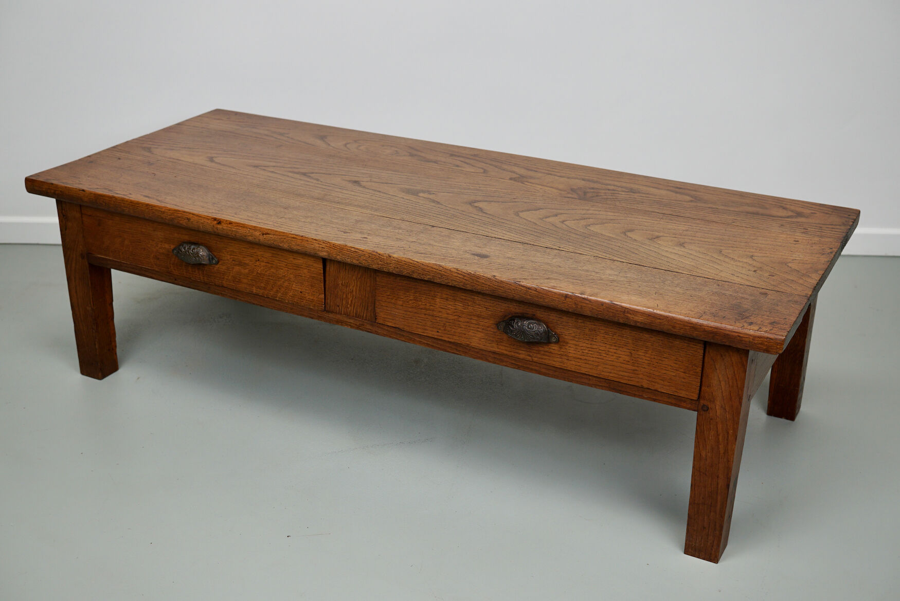 French xixth century farmhouse rustic oak coffee table