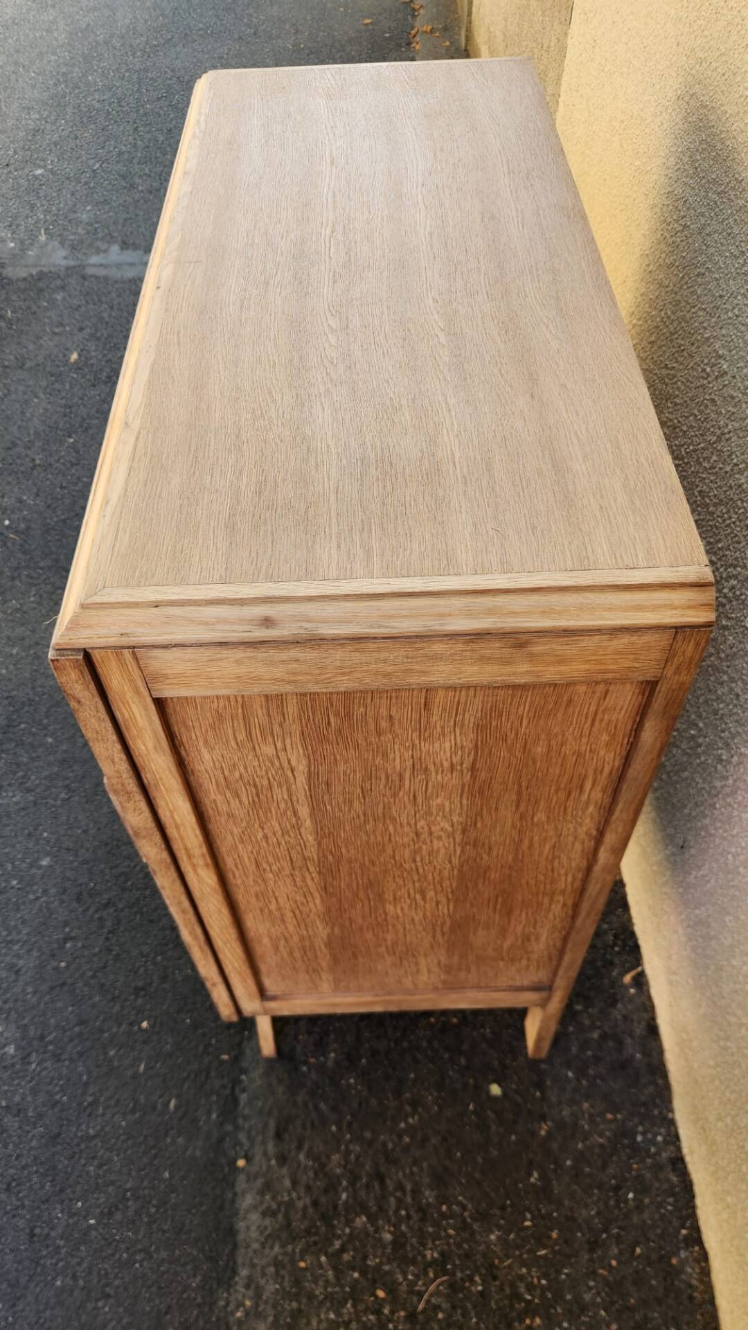 Superbe commode vintage rétro en bois 4 tiroirs pied compas style anné