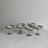 6 coupelles sur pied en inox style Letang Remy