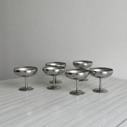 6 coupelles sur pied en inox style Letang Remy