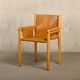 Armchair Wood and cognac colored Saddle Leather, Ibisco Italy 1970s