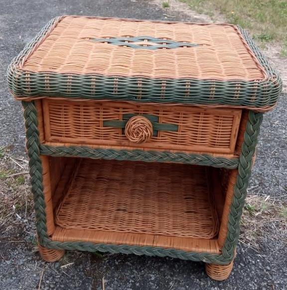 Pair of rattan bedsides