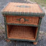 Pair of rattan bedsides