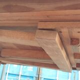 Solid wood art deco table, with extensions