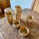 Set of 8 enamelled sandstone liqueur glasses