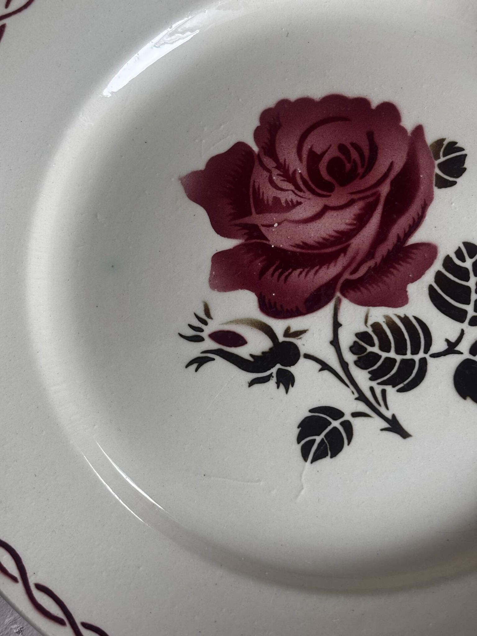 Set of 7 flat plates Badonviller Germaine