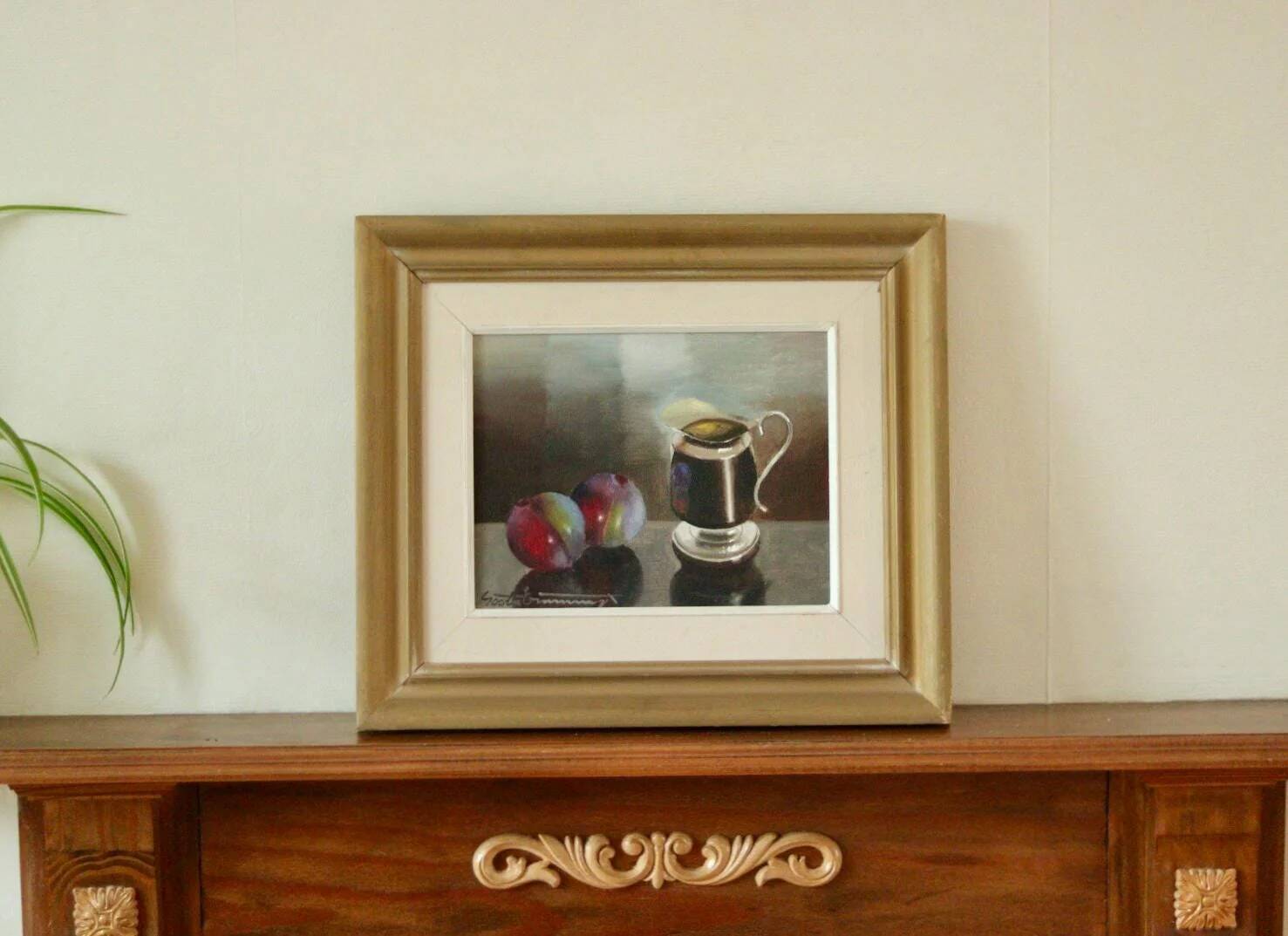 Still Life with Prunes and Jug by Gösta Emming