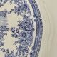 Pastoral blue decor dish, Lunéville earthenware, KG high-fire decor