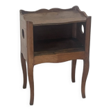 Side bedside table in natural wood with discreet side drawer