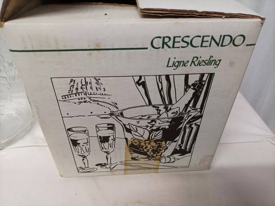 Crescendo vintage glass champagne bucket