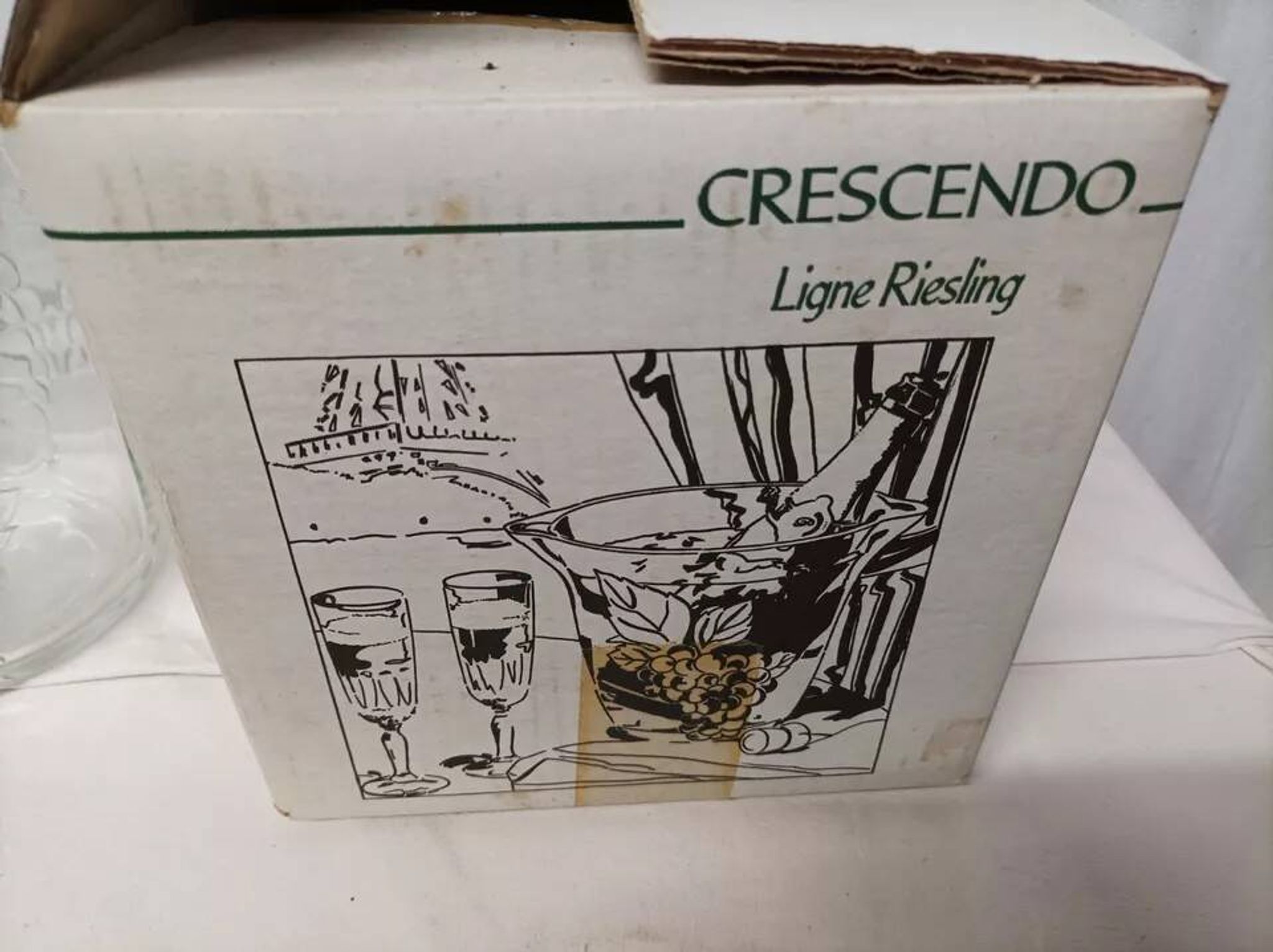 Seau à champagne crescendo en verre vintage