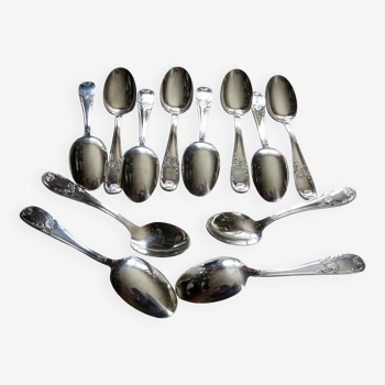 Service of 12 small silver-plated cutlery spoons