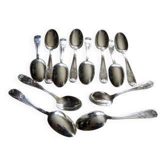 Service of 12 small silver-plated cutlery spoons