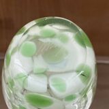 Vase en verre soufflé signé, 1980