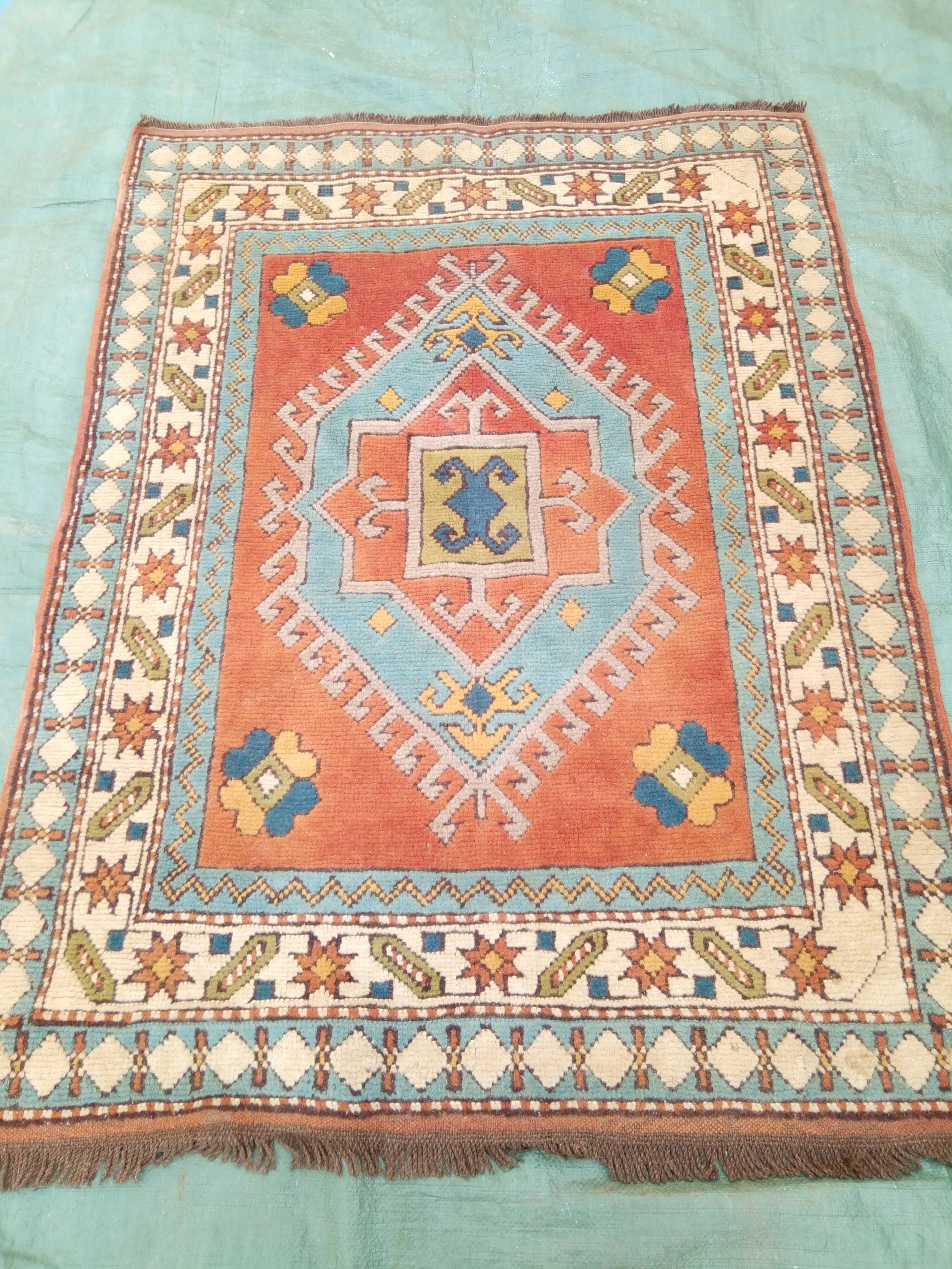 Ancient Turkish wool carpet - 158 x 116 cm