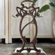 Art Nouveau umbrella stand in water green cast iron