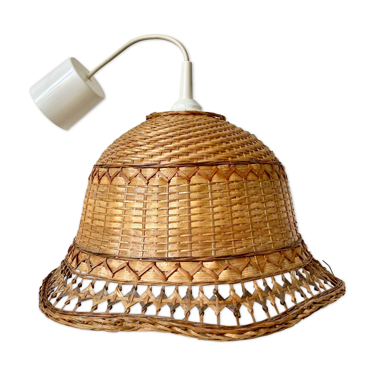 Vintage wicker pendant lamp