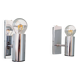 Pair of tubular chrome-plated metal wall sconces, 1970s