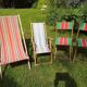 Set of 2 Chilean folding women and 2 folding chairs in vintage canvas 1970