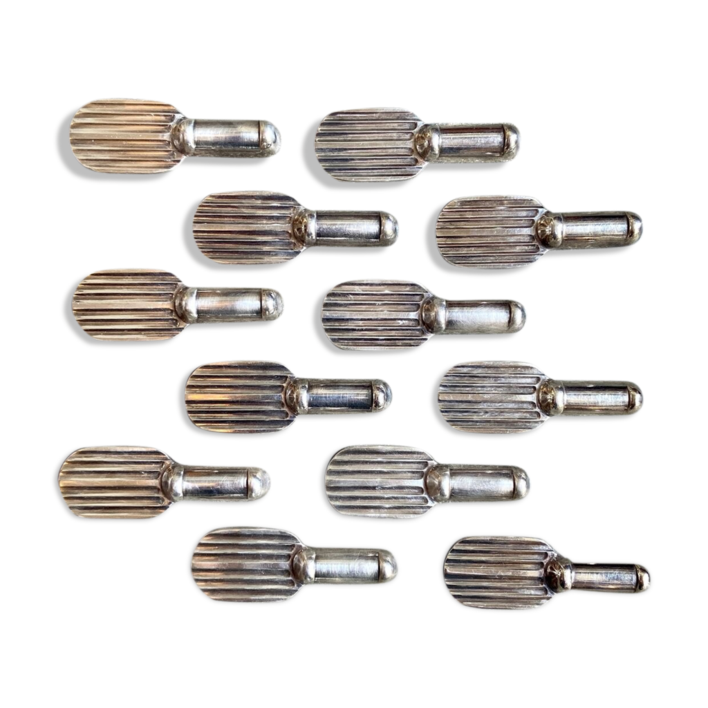 6 porte-couteaux en métal argenté Christofle Ga