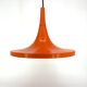 Orange tulip pendant light in formed sheet metal – Space Age style, 70s