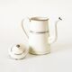 White and gold enamel French press