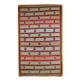 Tapis crocheté américain antique fait main 97 cm x 161 cm années 1890 - 1B506