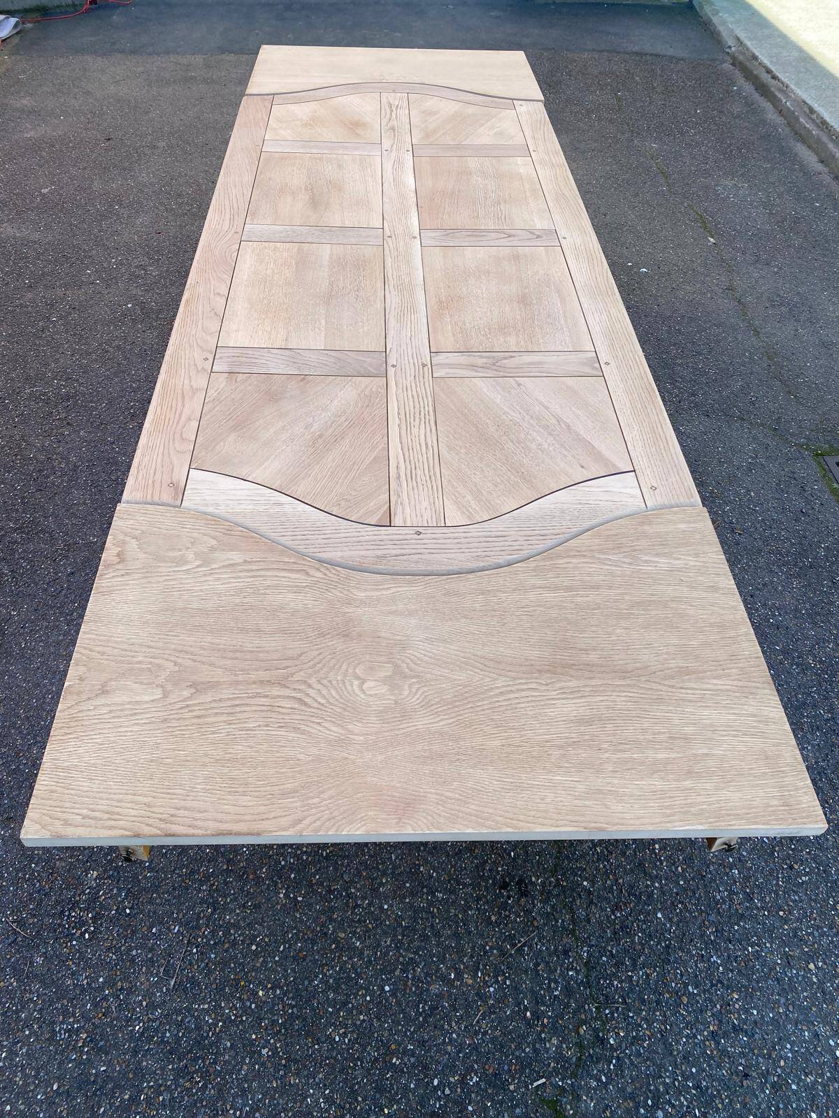 Renovated extendable monastery dining table in solid oak 220-300cm