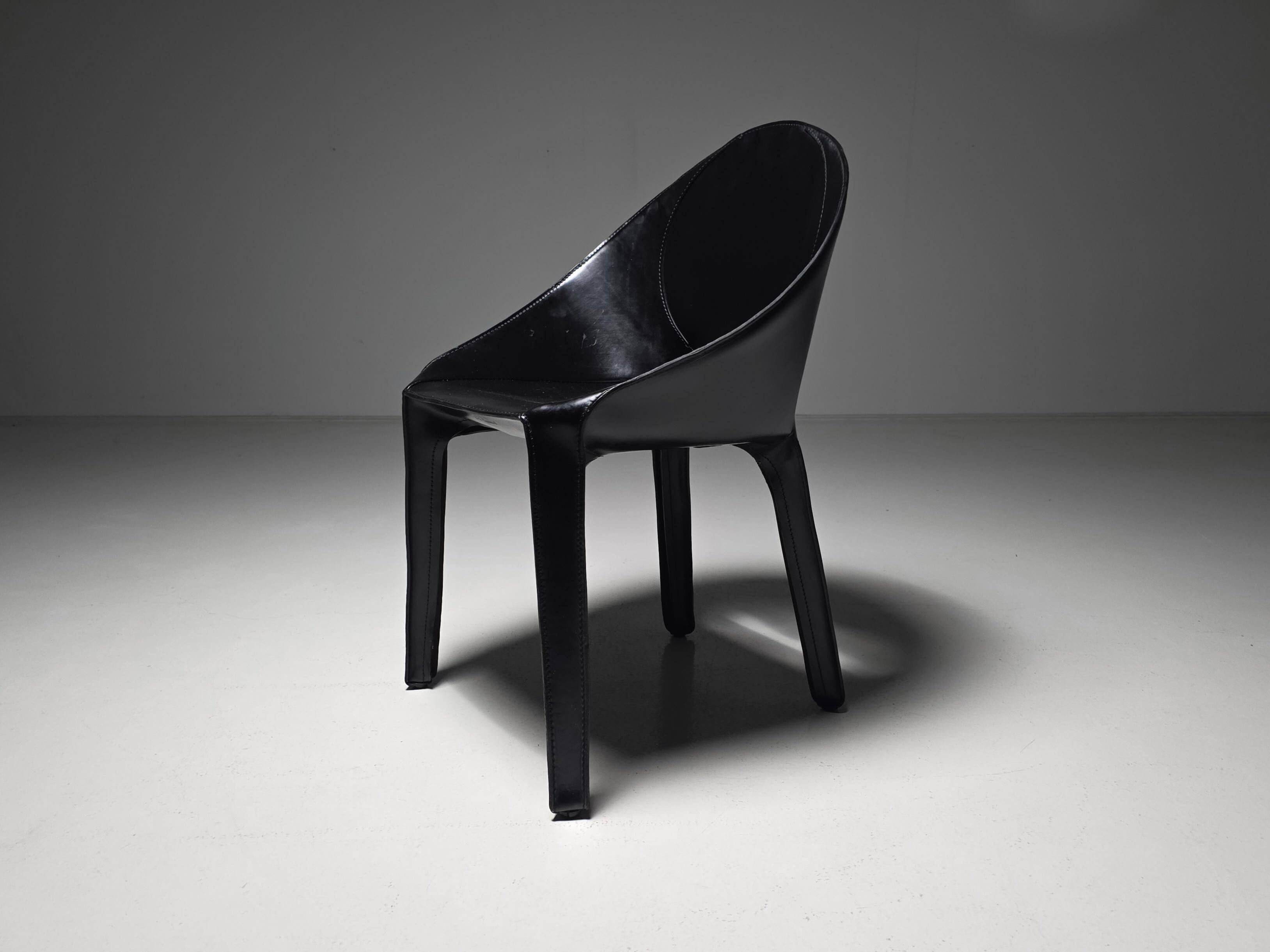 Set of six "Lira" dining chairs by Mario Bellini for Cassina, Italy, 1980s.