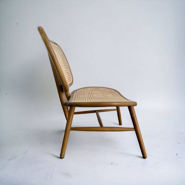 Chaise longue rétro en rotin / fauteuil / siège unique