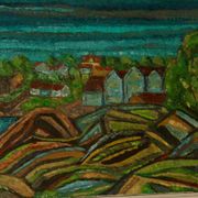 Huile sur toile « Vue » d'Alvar Andersson