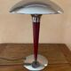 Lampe champignon 1980 chromé et marron acajou