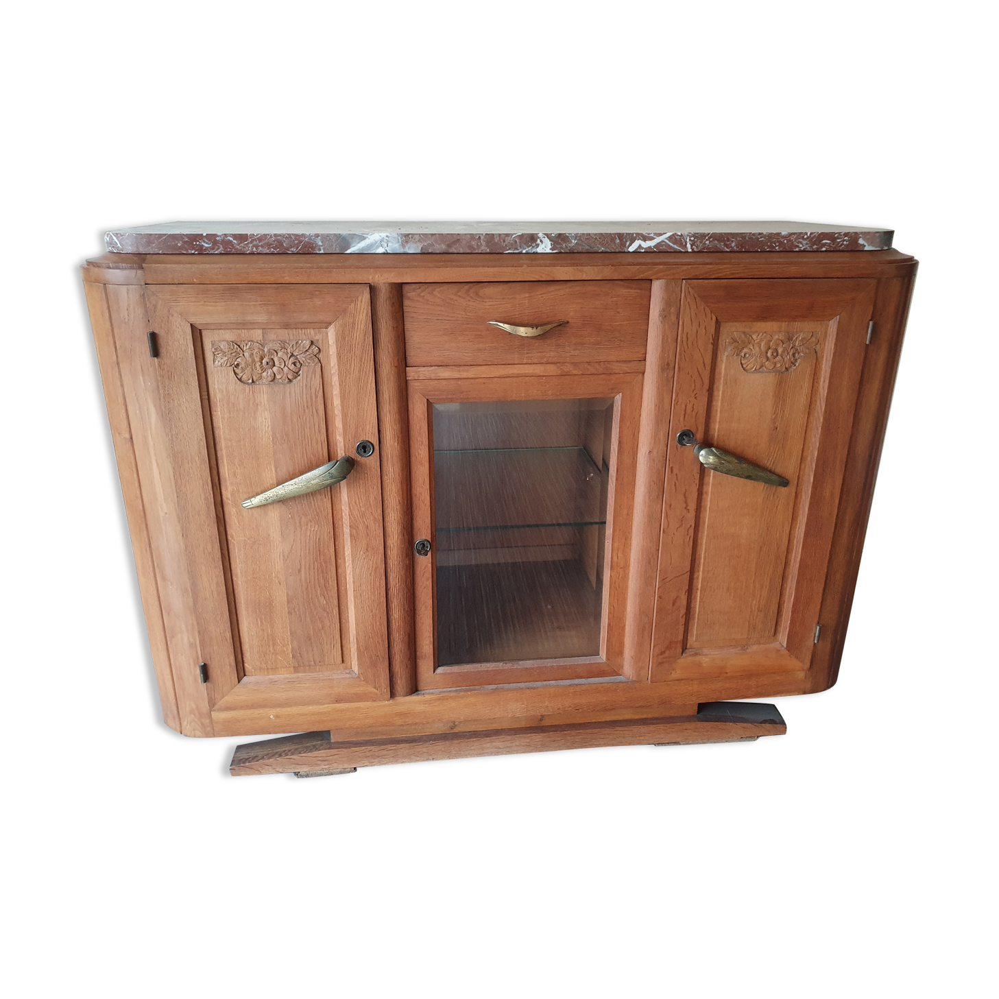 Sideboard oak 3 doors + top MARBLE