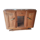Buffet chêne 3 portes et son plateau en marbre