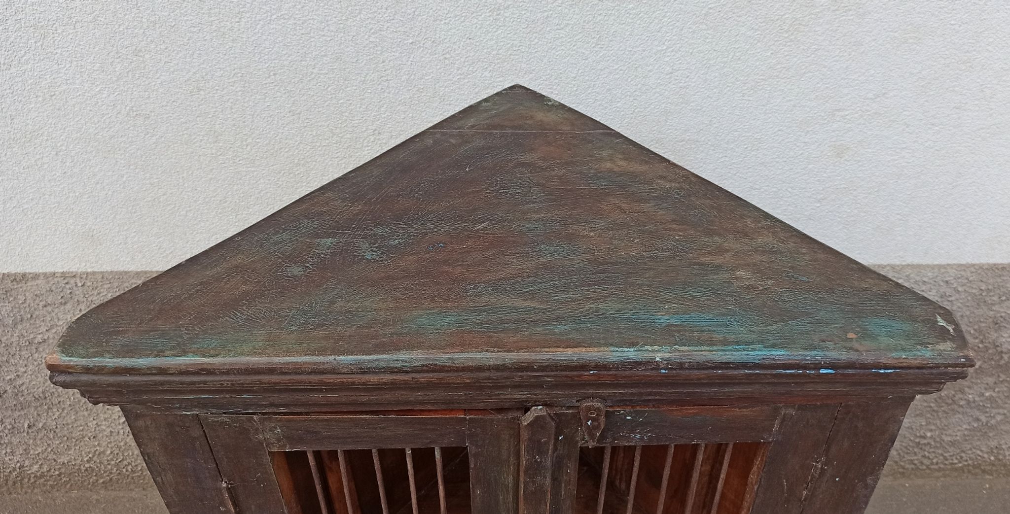 Old wooden corner cabinet
