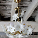 Murano and brass glass flowers